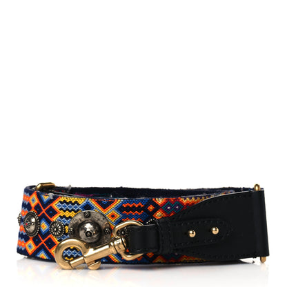 Christian Dior Canvas Embroidered Studded Mexico Shoulder Strap Multicolor 1 of 5