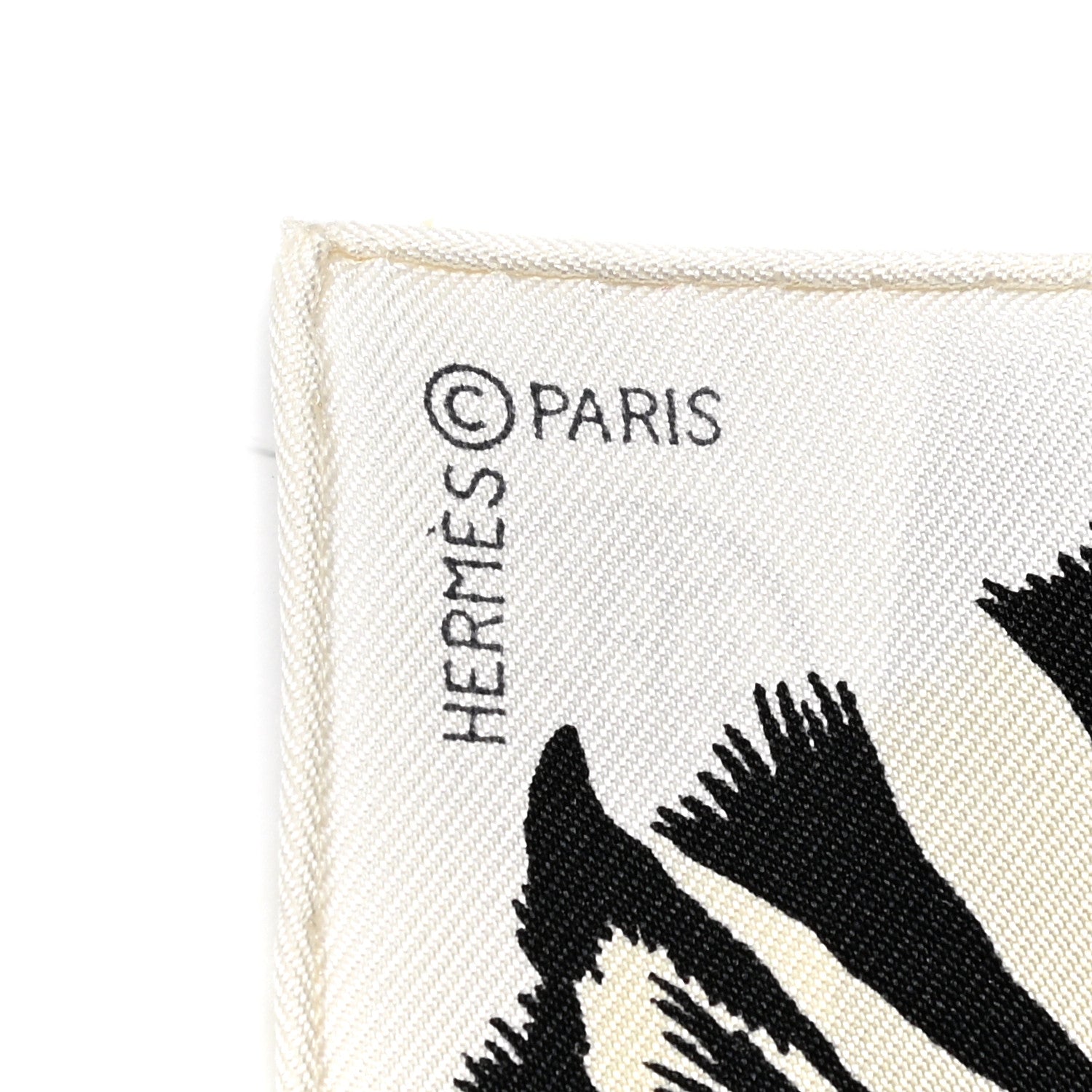 Hermes Silk Zebra Pegasus Nano Scarf 20 Black White 3 of 4