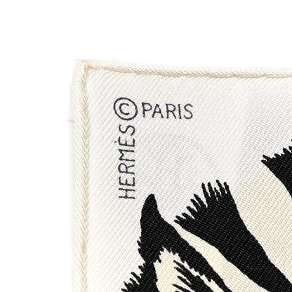 Hermes Silk Zebra Pegasus Nano Scarf 20 Black White 3 of 4