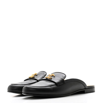 Chanel Lambskin CC Mules 38.5 Black 3 of 10
