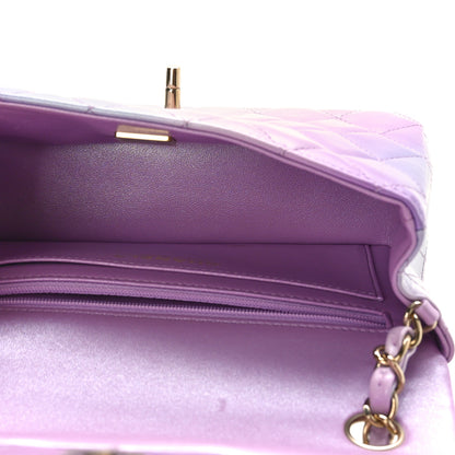 Chanel Calfskin Quilted Mini Cloudy Tie Dye Rectangular Flap Purple Blue Pink 5 of 10