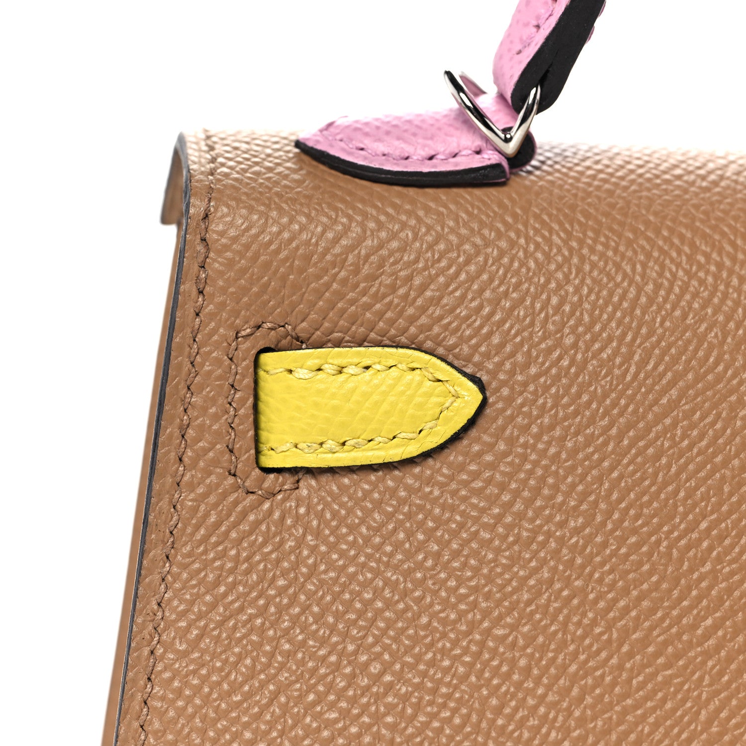 Hermes Epsom Mini Kelly Sellier 20 Chai Mauve Sylvestre Lime 12 of 31