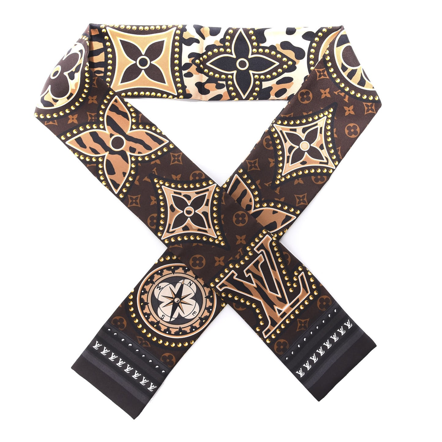 Silk Monogram LV World Bandeau Brown