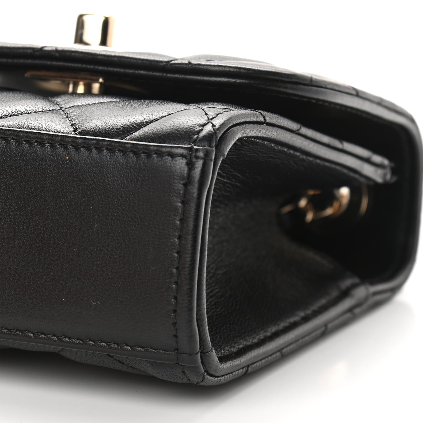 Lambskin Quilted Mini Trendy CC Chain Wallet Black