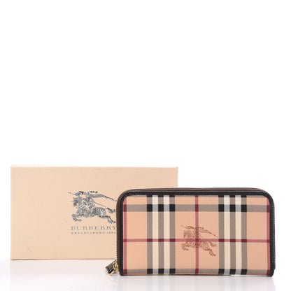 Burberry Haymarket Check Large Ziggy Zip Around Wallet Chocolate 8 of 8