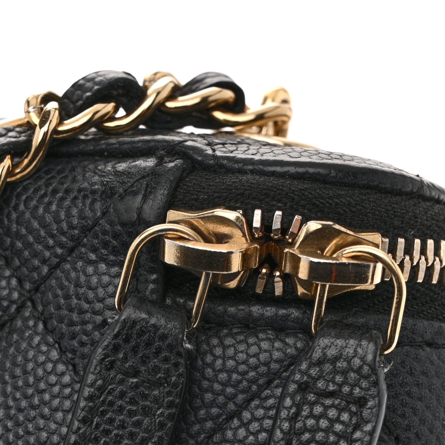 Chanel Caviar Quilted Small Vertical Coco Beauty Vanity Case With Chain Black 12 of 12