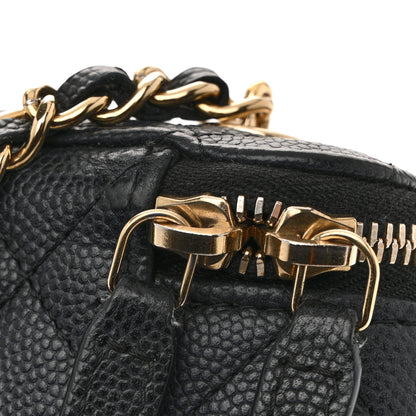 Chanel Caviar Quilted Small Vertical Coco Beauty Vanity Case With Chain Black 12 of 12