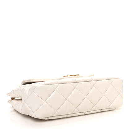 Chanel Shiny Crumpled Calfskin Quilted Small Wavy CC Hobo White 4 of 11