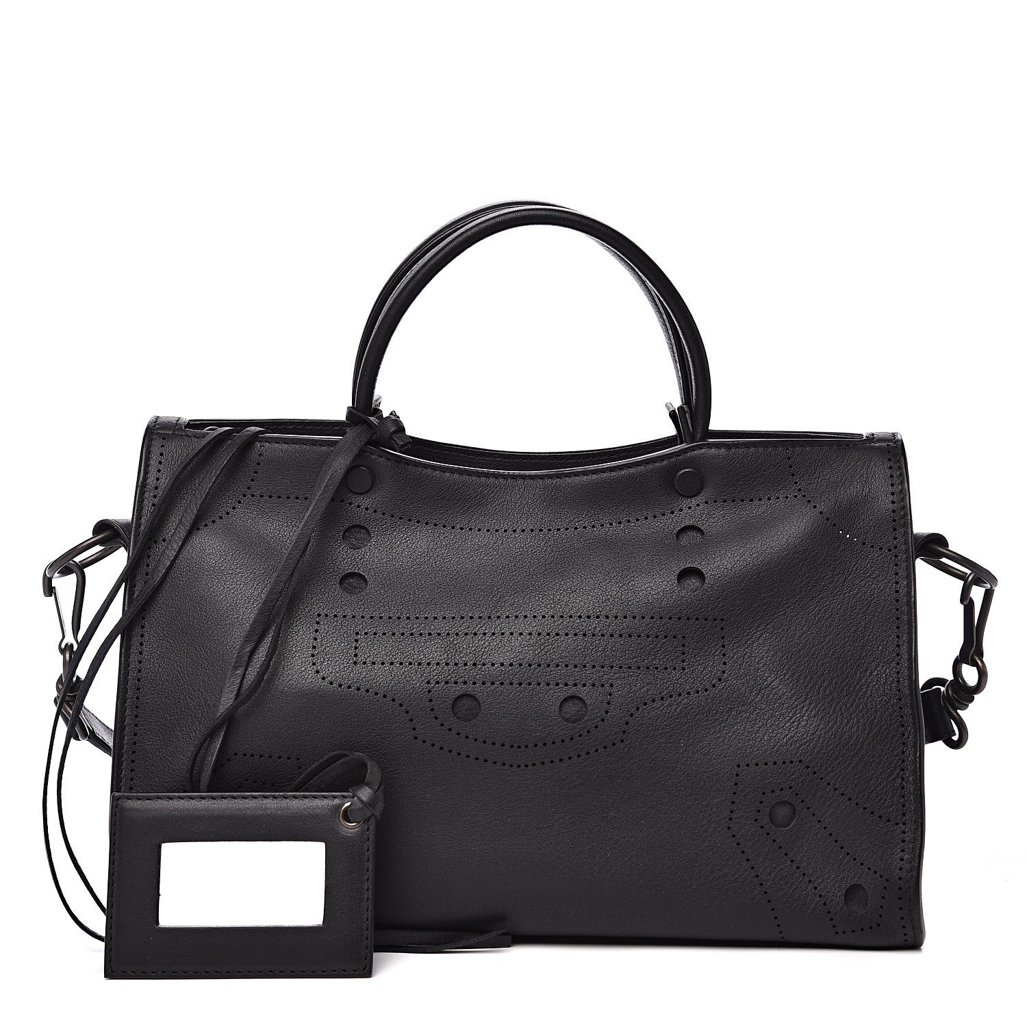 Balenciaga Veau Soyeux Perforated Blackout Hardware S City Black 1 of 9