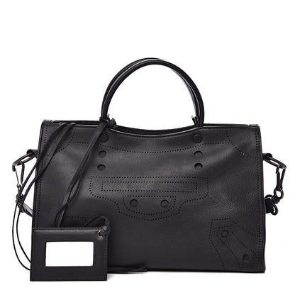 Balenciaga Veau Soyeux Perforated Blackout Hardware S City Black 1 of 9