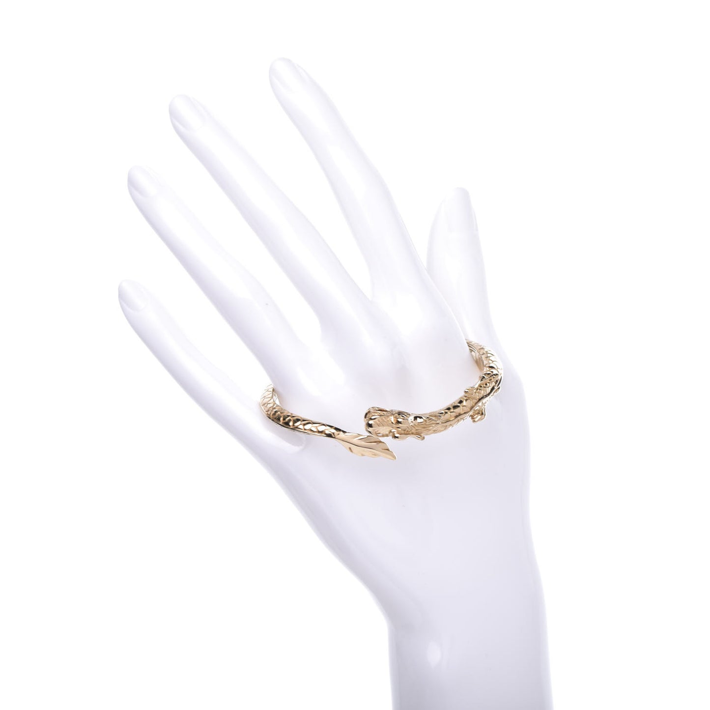 18K Yellow Gold Slim Naga Dragon Cuff Bracelet