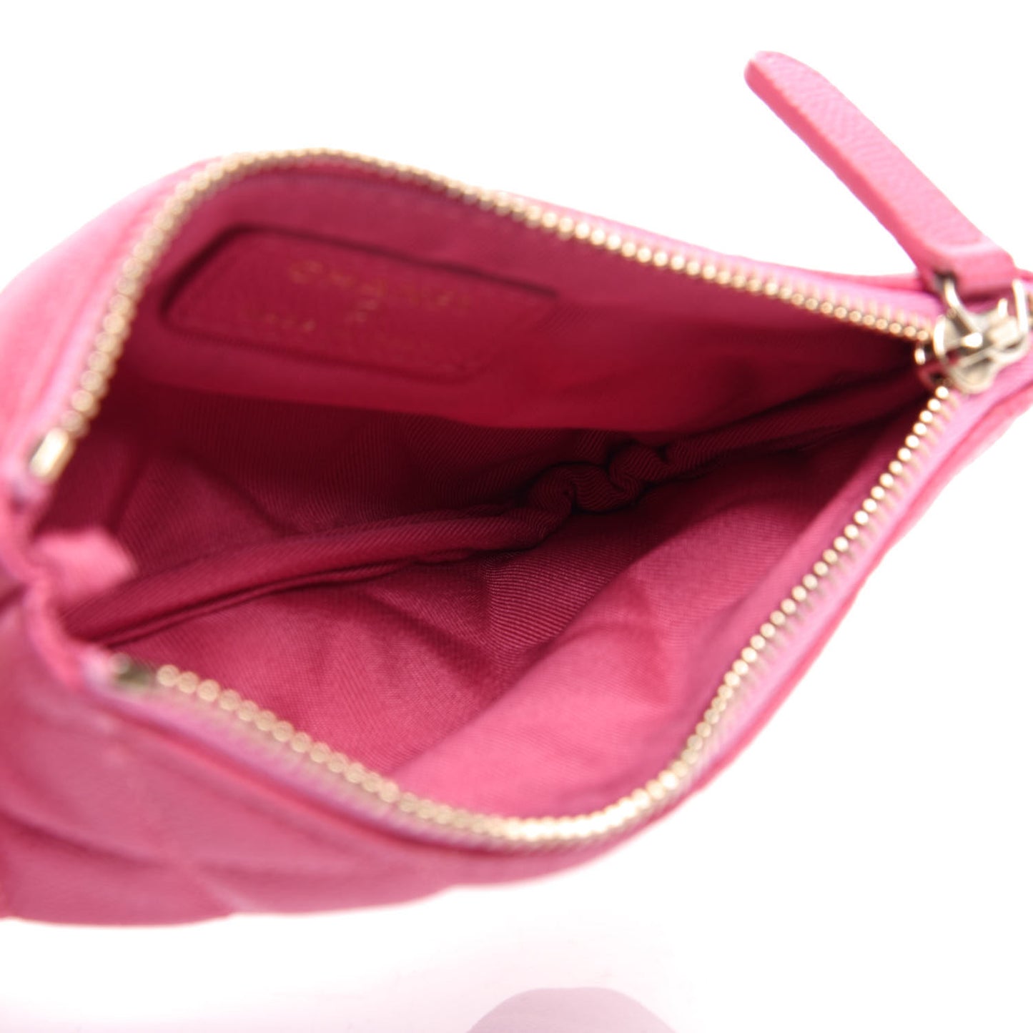 Caviar Quilted Small Cosmetic Case Pink