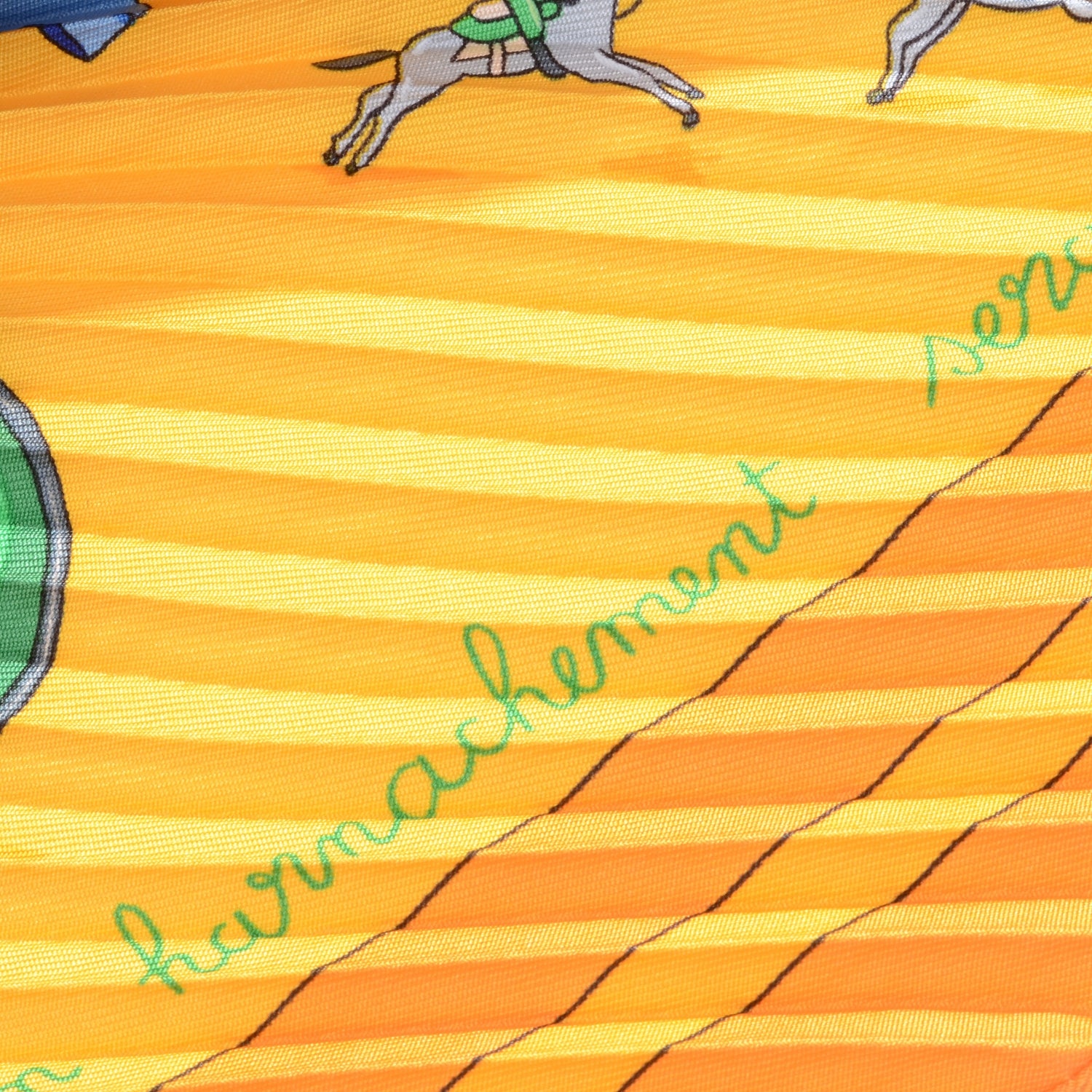 Hermes Silk Plisse Raconte Moi Le Cheval Scarf 4 of 6