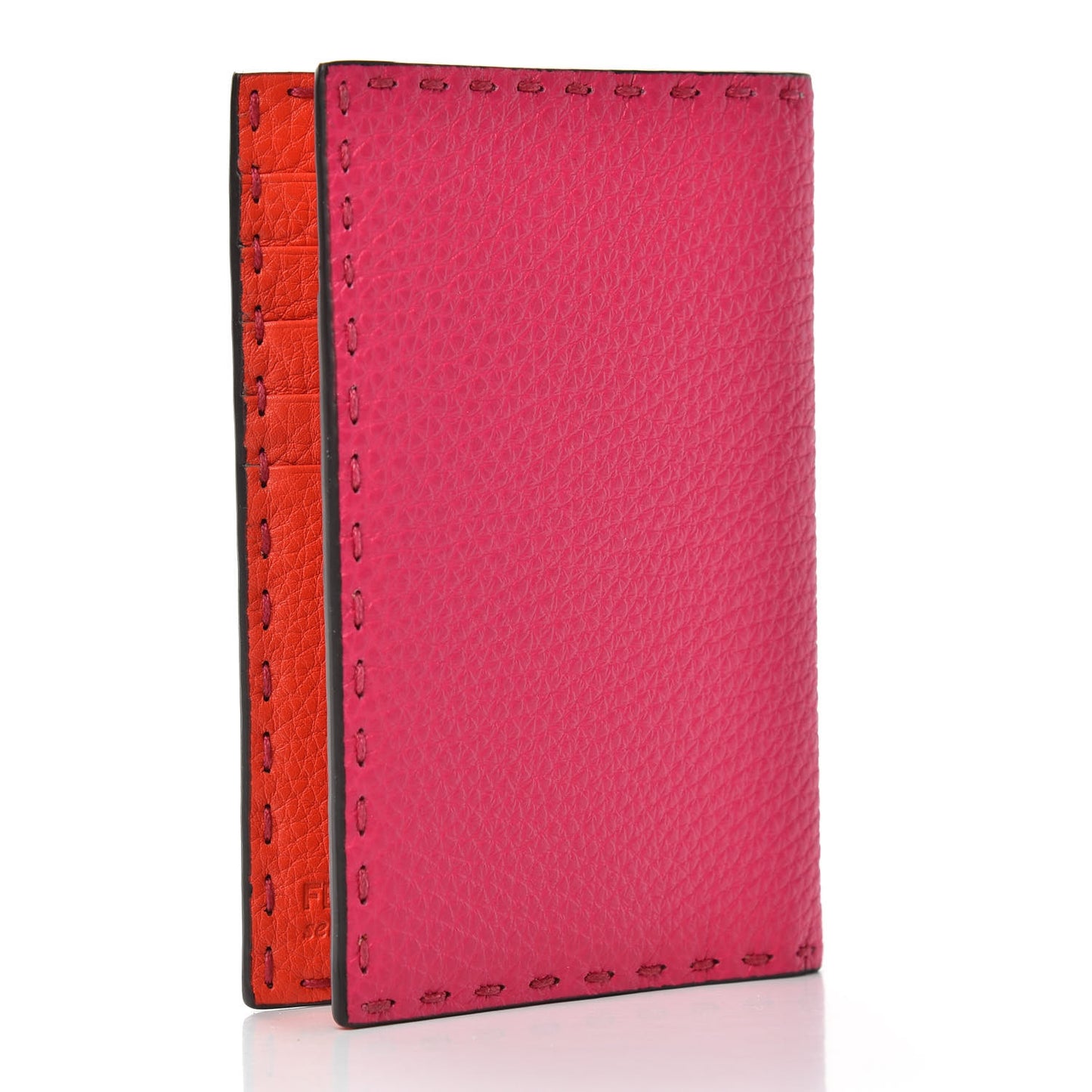 Cuoio Romano Selleria Bi-Color Passport Cover Fuxia Papavero