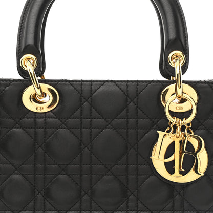 Christian Dior Lambskin Cannage Medium Lady Dior Black 7 of 10