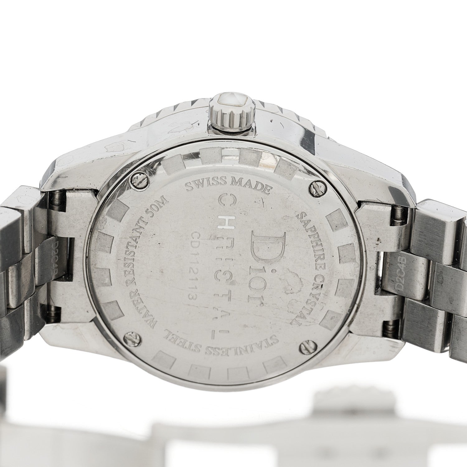 Christian Dior Stainless Steel Diamond Sapphire 33mm Christal Quartz Watch White 4 of 4
