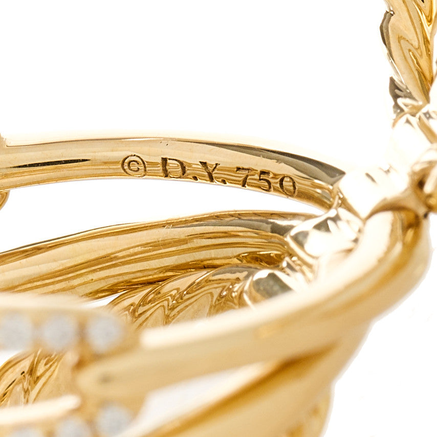 David Yurman 18K Yellow Gold Diamond 21mm Stax Five-Row Ring 52 6 6 of 6