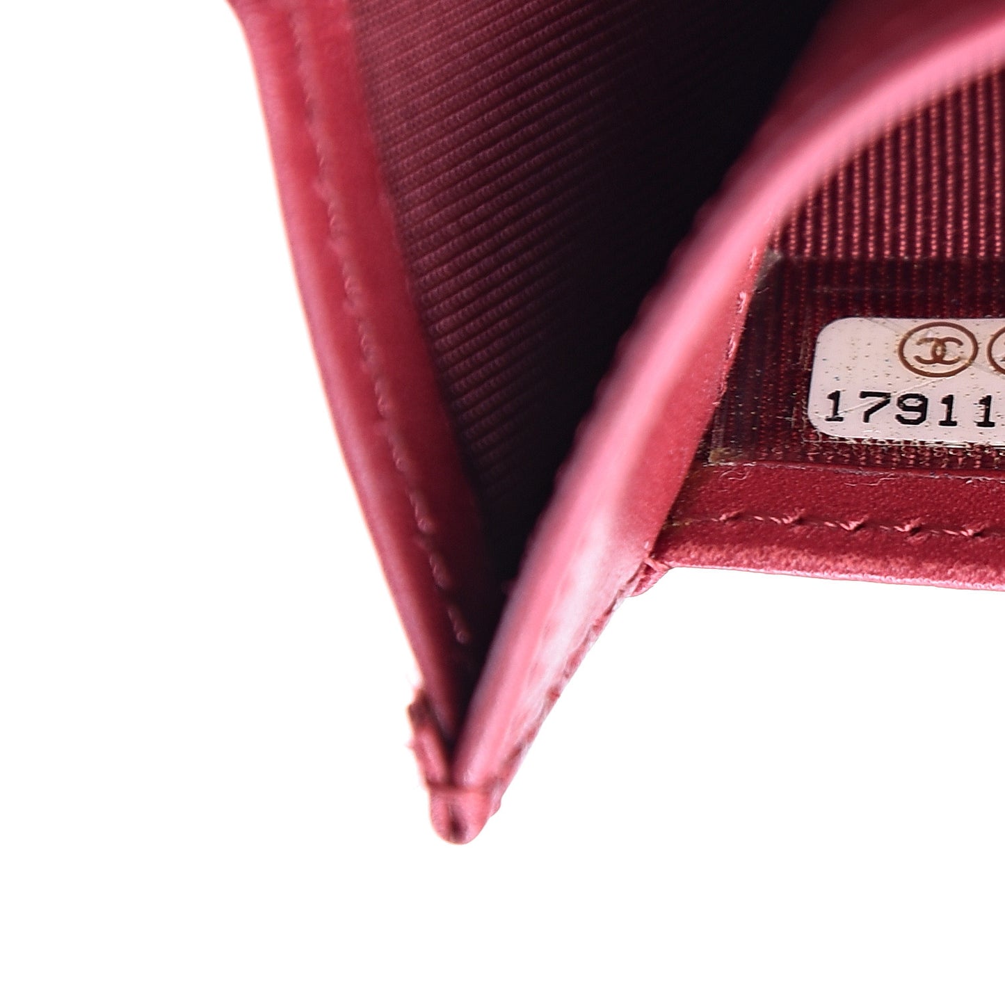 Calfskin Double Stitch Hamptons Flap Wallet Red