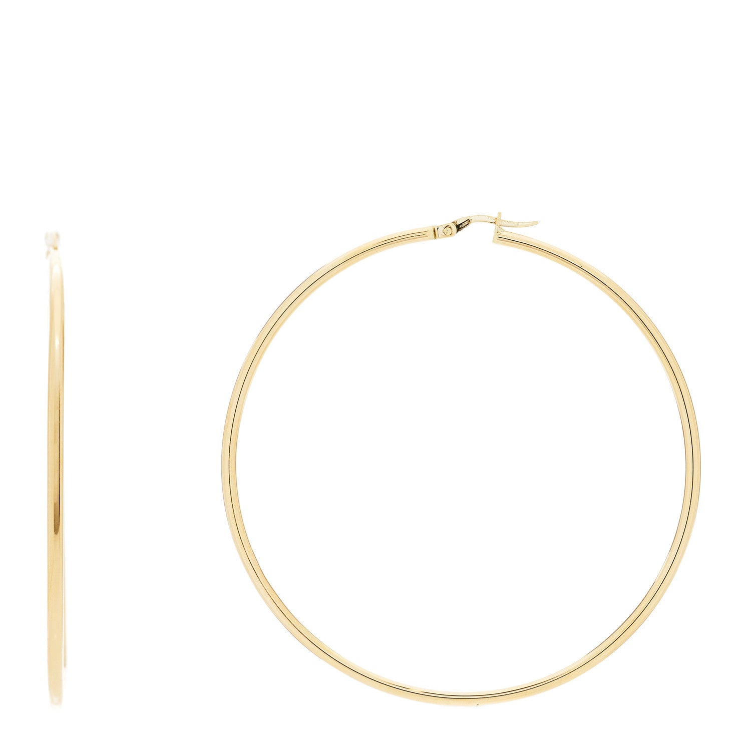 Roberto Coin 18K Yellow Gold 63mm Large Hoop Earrings 1 of 4