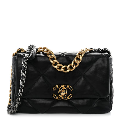 Chanel Goatskin Quilted Medium Chanel 19 Flap Black 1 of 10