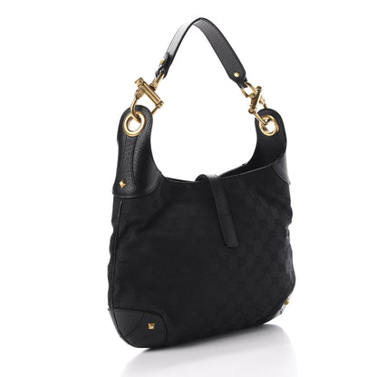 Gucci Monogram Piston Lock Jackie O Hobo Black 3 of 10