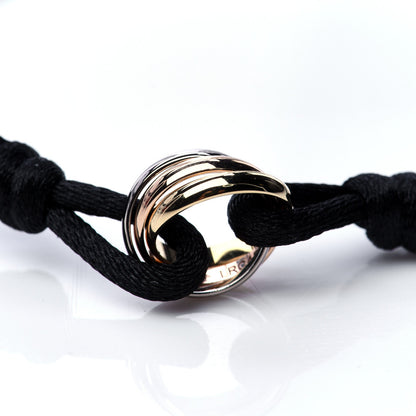Cartier 18K Pink Yellow White Gold Trinity Adjustable Cord Bracelet Black 4 of 9