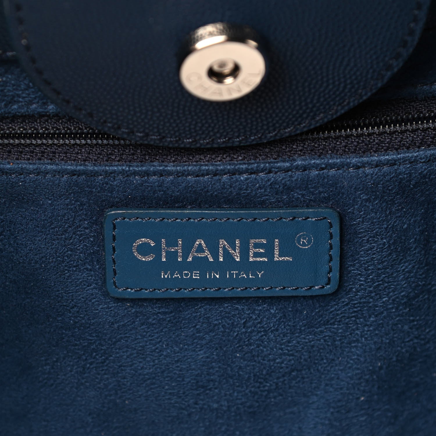 Chanel Caviar Medium Studded Deauville Tote Blue 5 of 8