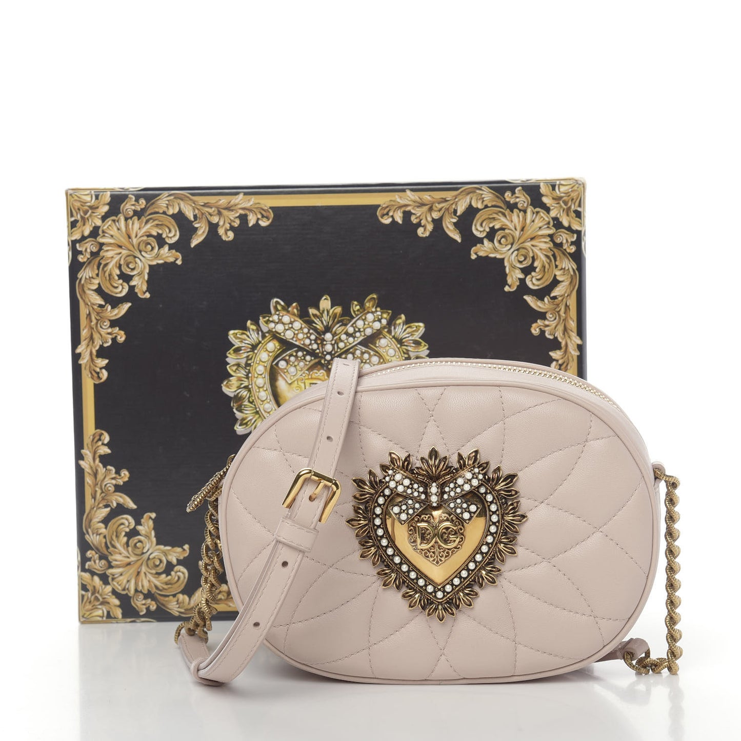 Calfskin Devotion Crossbody Bag Cipria