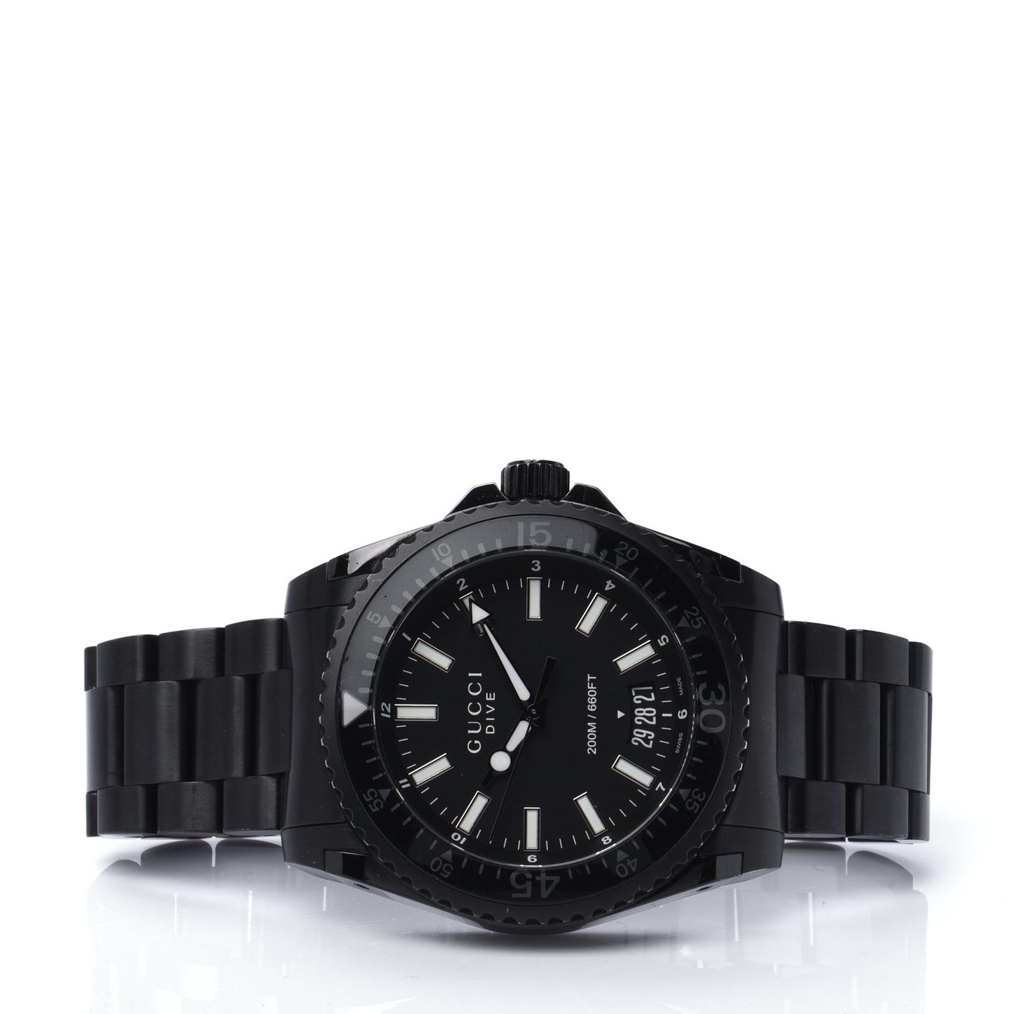 PVD Stainless Steel 45mm Dive Quartz Watch Black