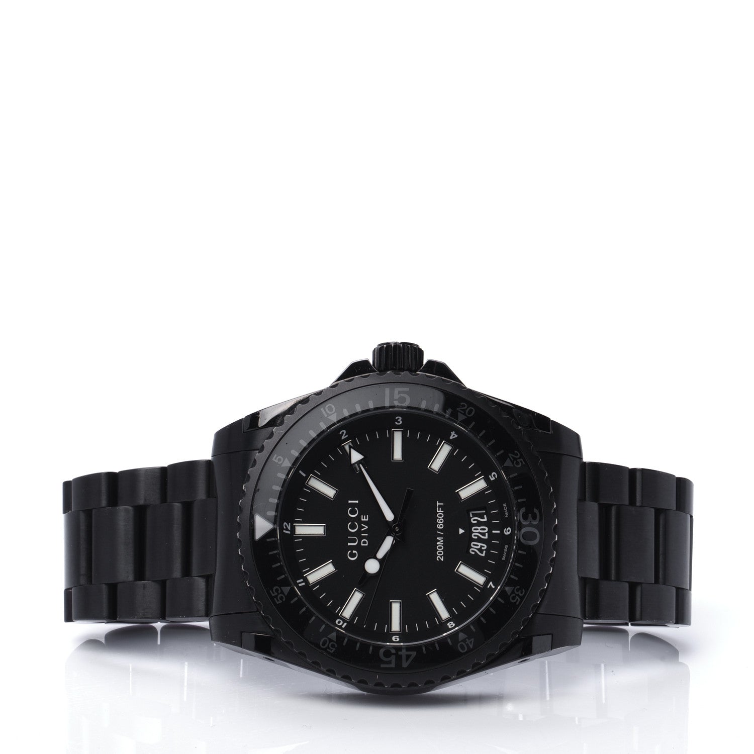 Gucci PVD Stainless Steel 45mm Dive Quartz Watch Black 2 of 5