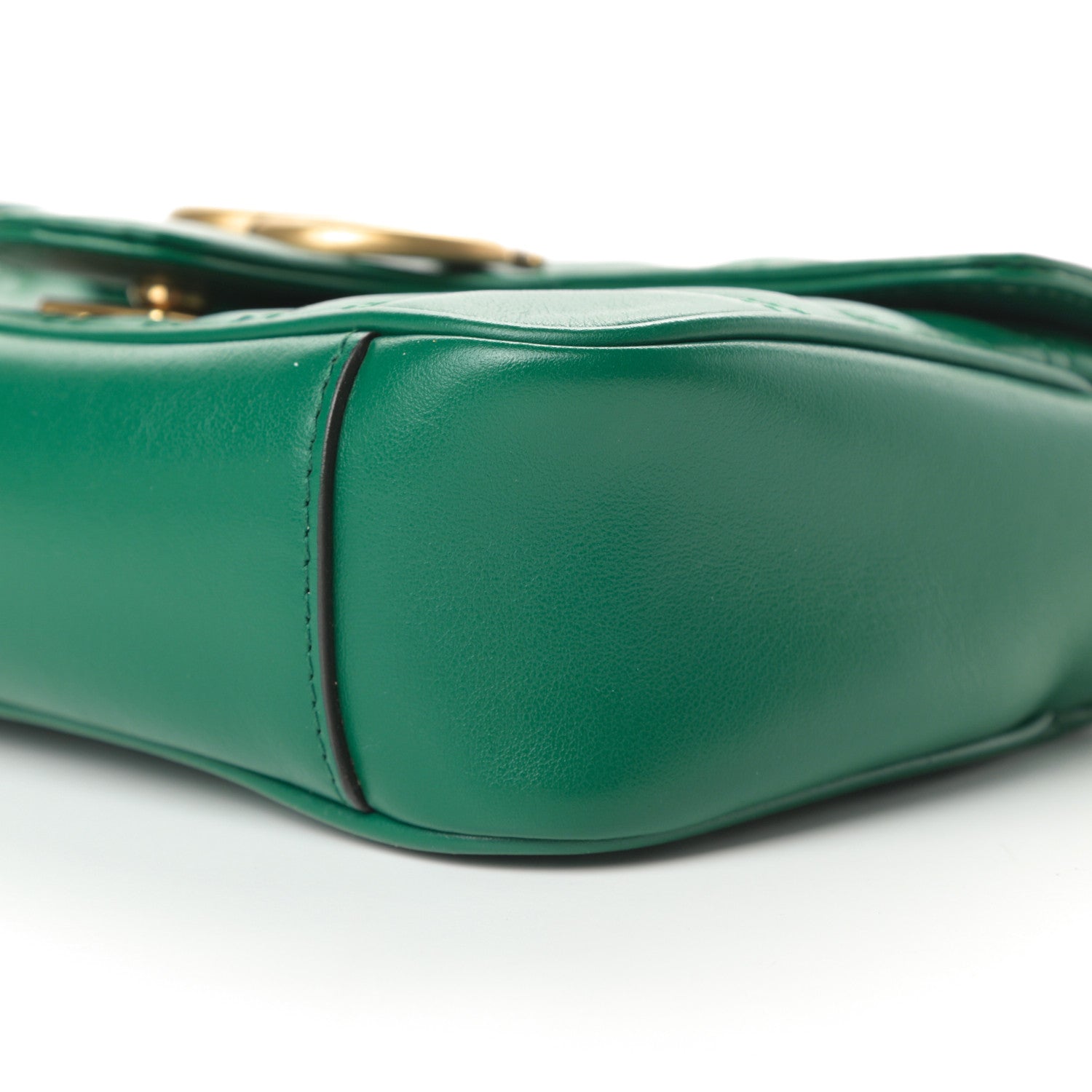 Gucci Calfskin Matelasse Mini GG Marmont Shoulder Bag Emerald Green 10 of 11