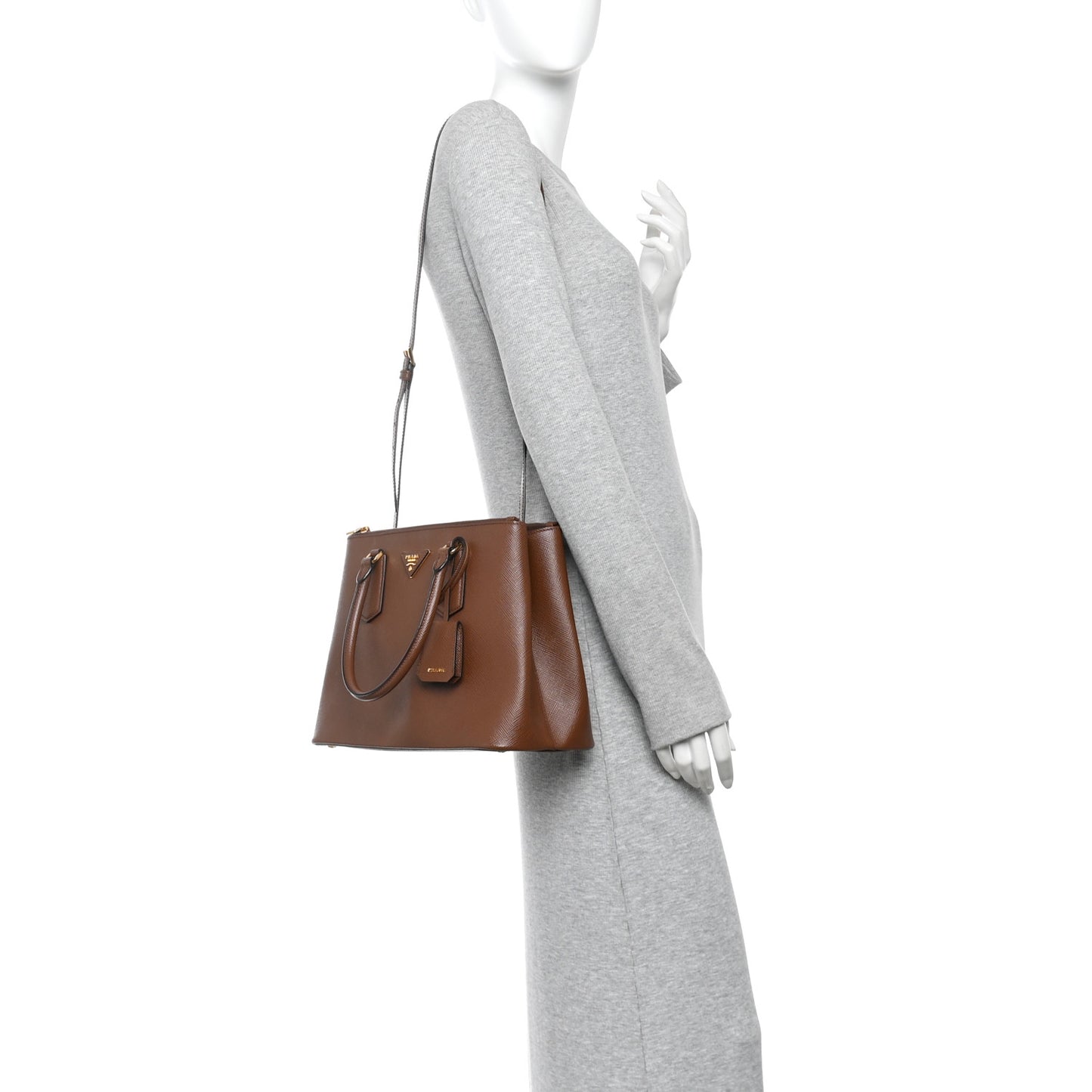Saffiano Cuir Medium Galleria Double Zip Tote Palissandro