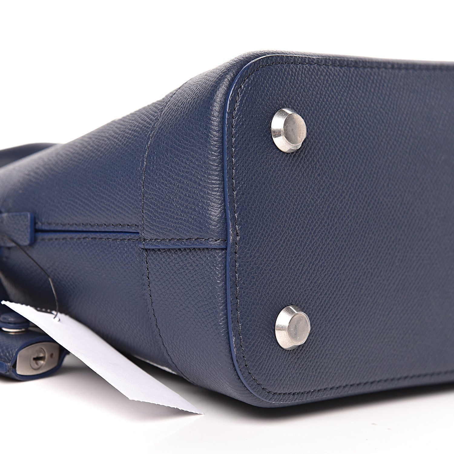 Balenciaga Signature Grained Calfskin Logo S Ville Top Handle Bag Bleu Canopee White 9 of 10