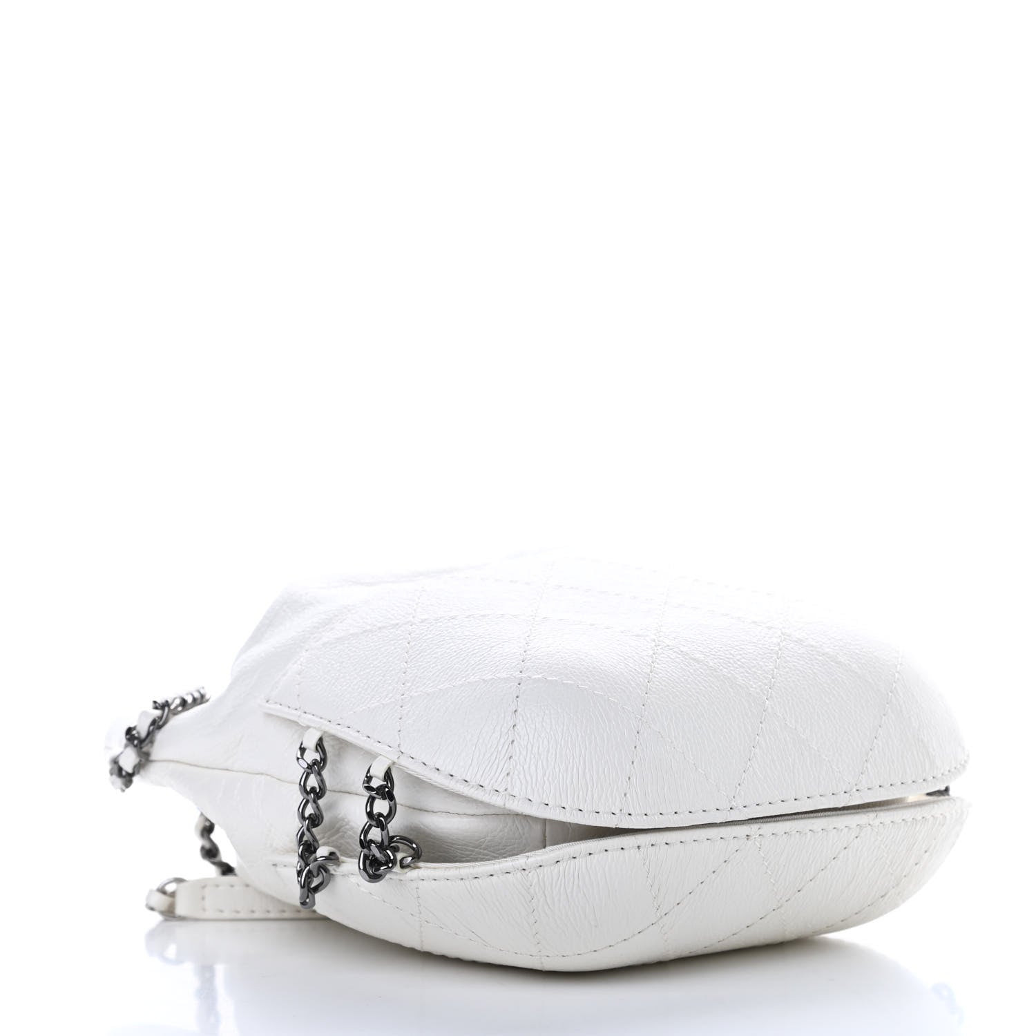 Chanel Aged Calfskin Quilted Small Gabrielle Bucket White 4 of 10