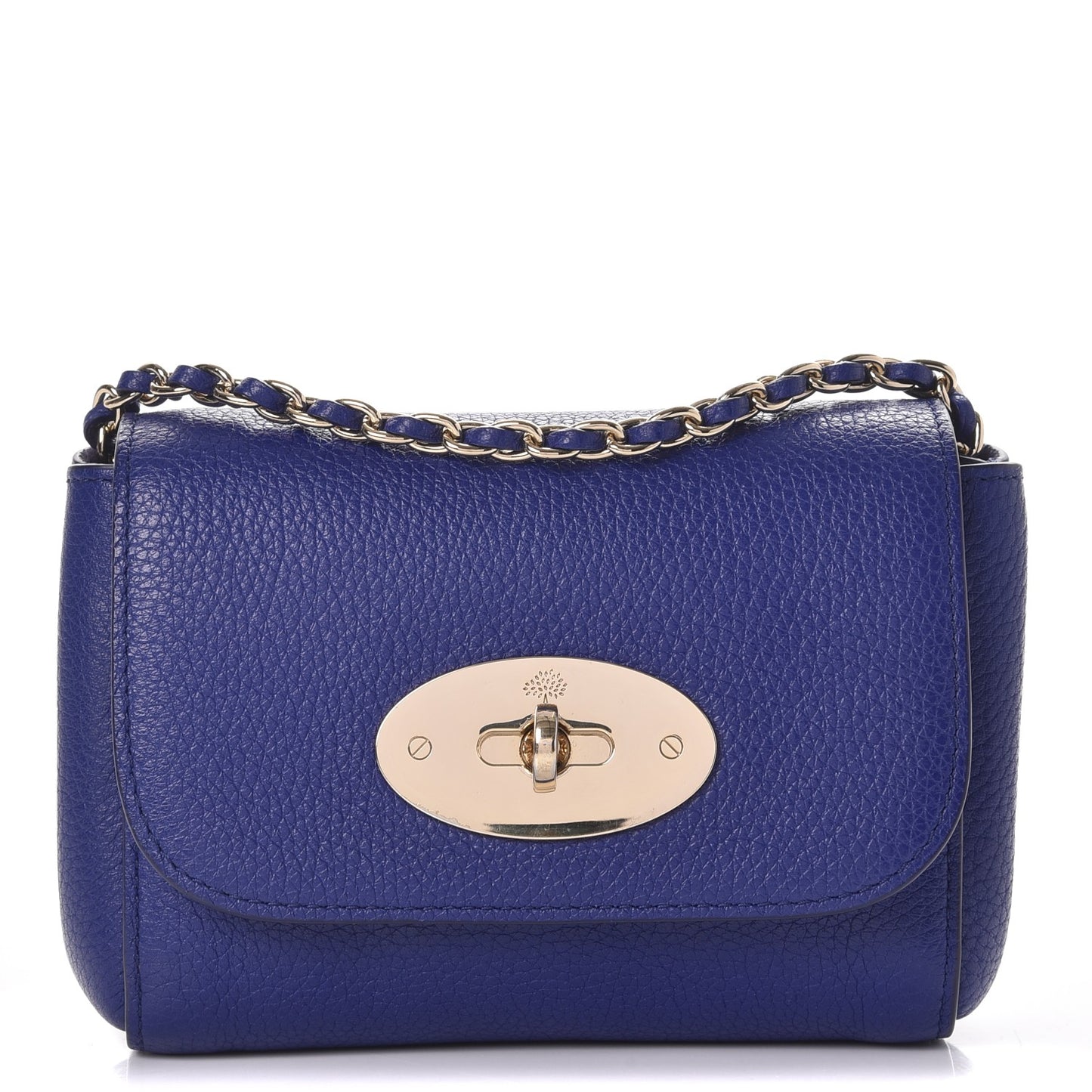 Small Classic Grain Calfskin Mini Lily Indigo