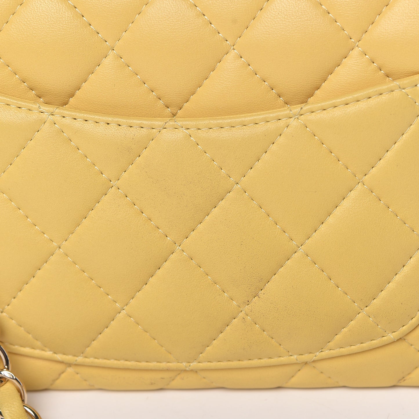 Lambskin Quilted Mini Rectangular Flap Yellow