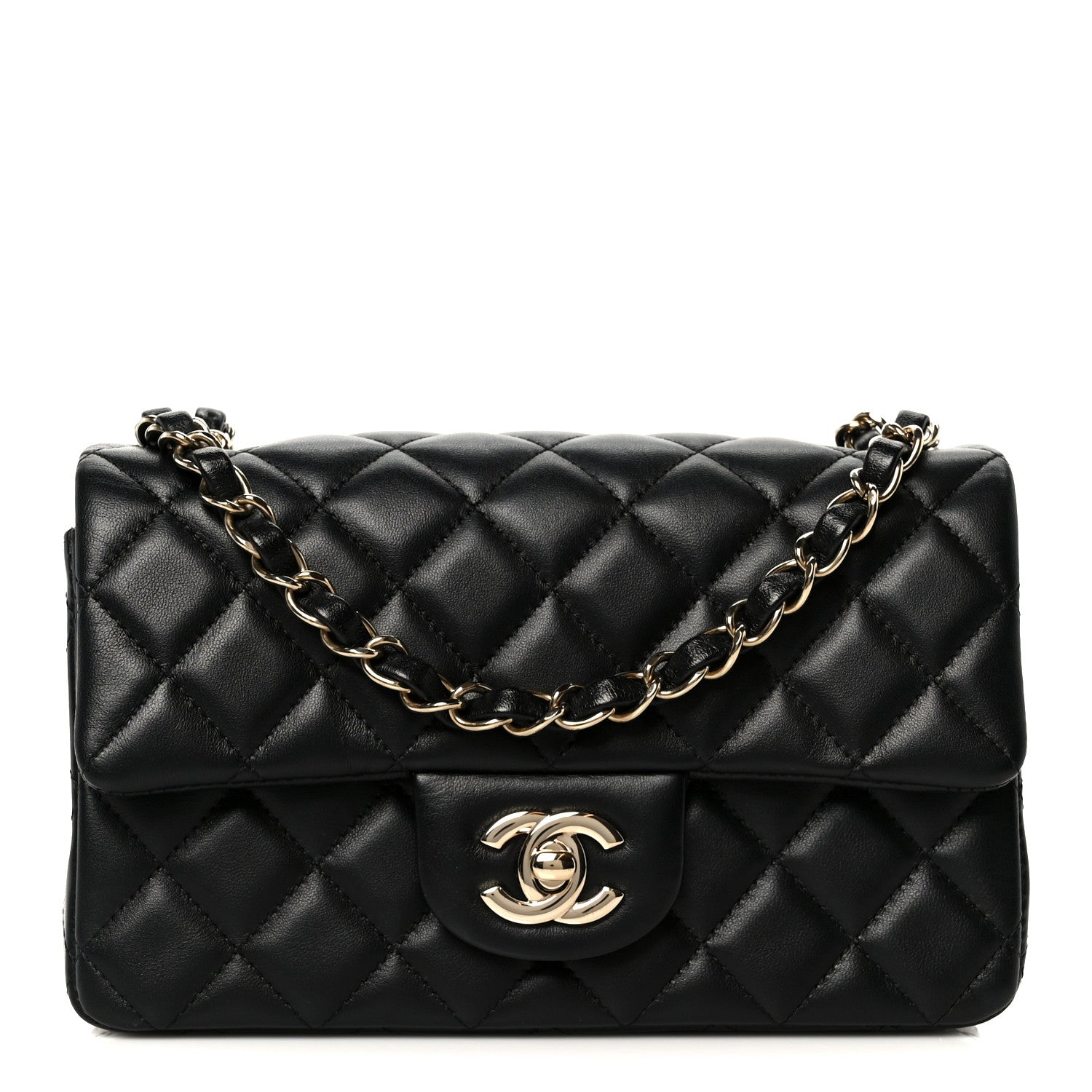 Chanel Lambskin Quilted Mini Rectangular Flap Black 1 of 12