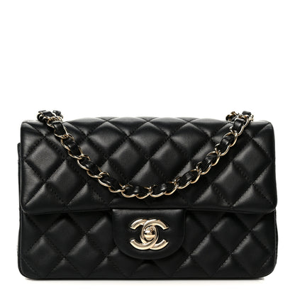 Chanel Lambskin Quilted Mini Rectangular Flap Black 1 of 12