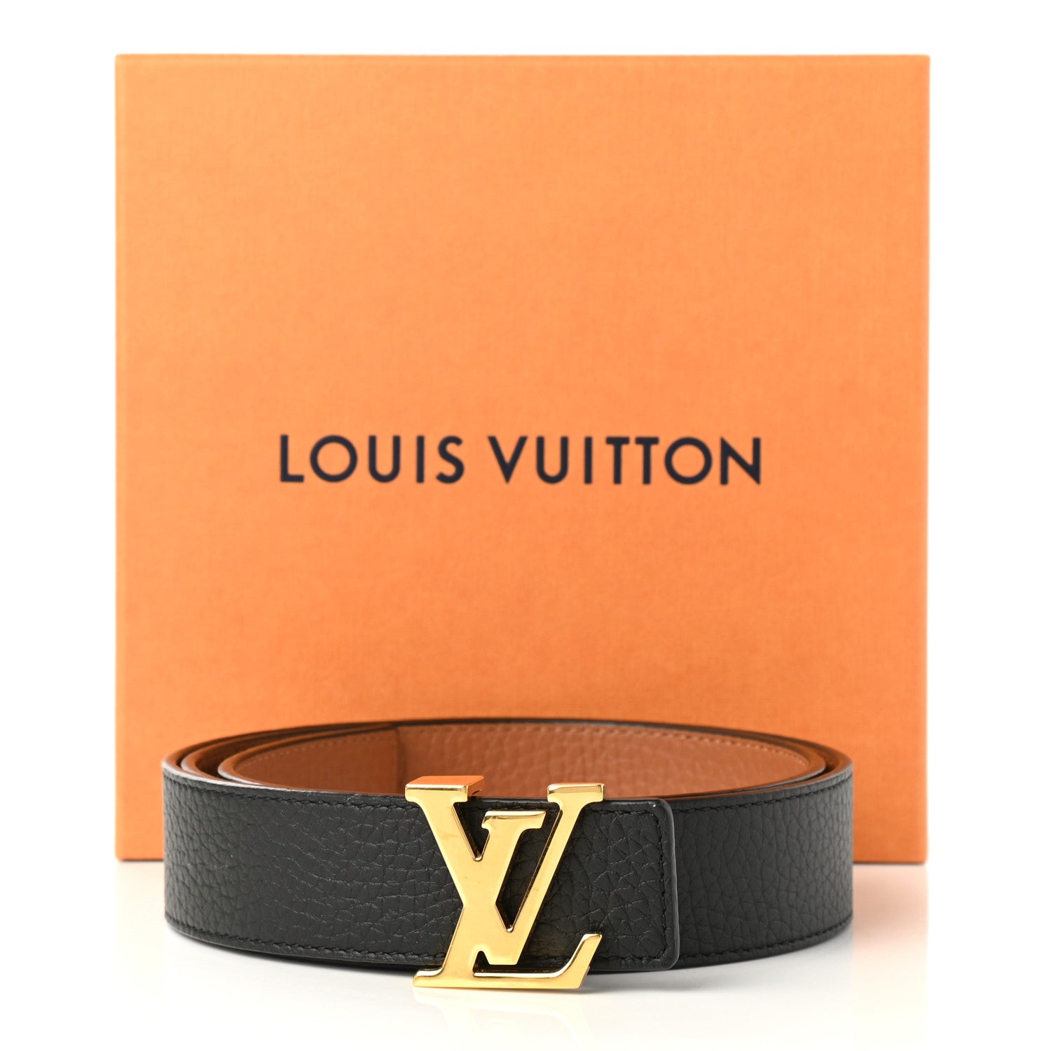 Louis Vuitton Taurillon Calfskin 30mm LV Initiales Reversible Belt 80 32 Black 6 of 6