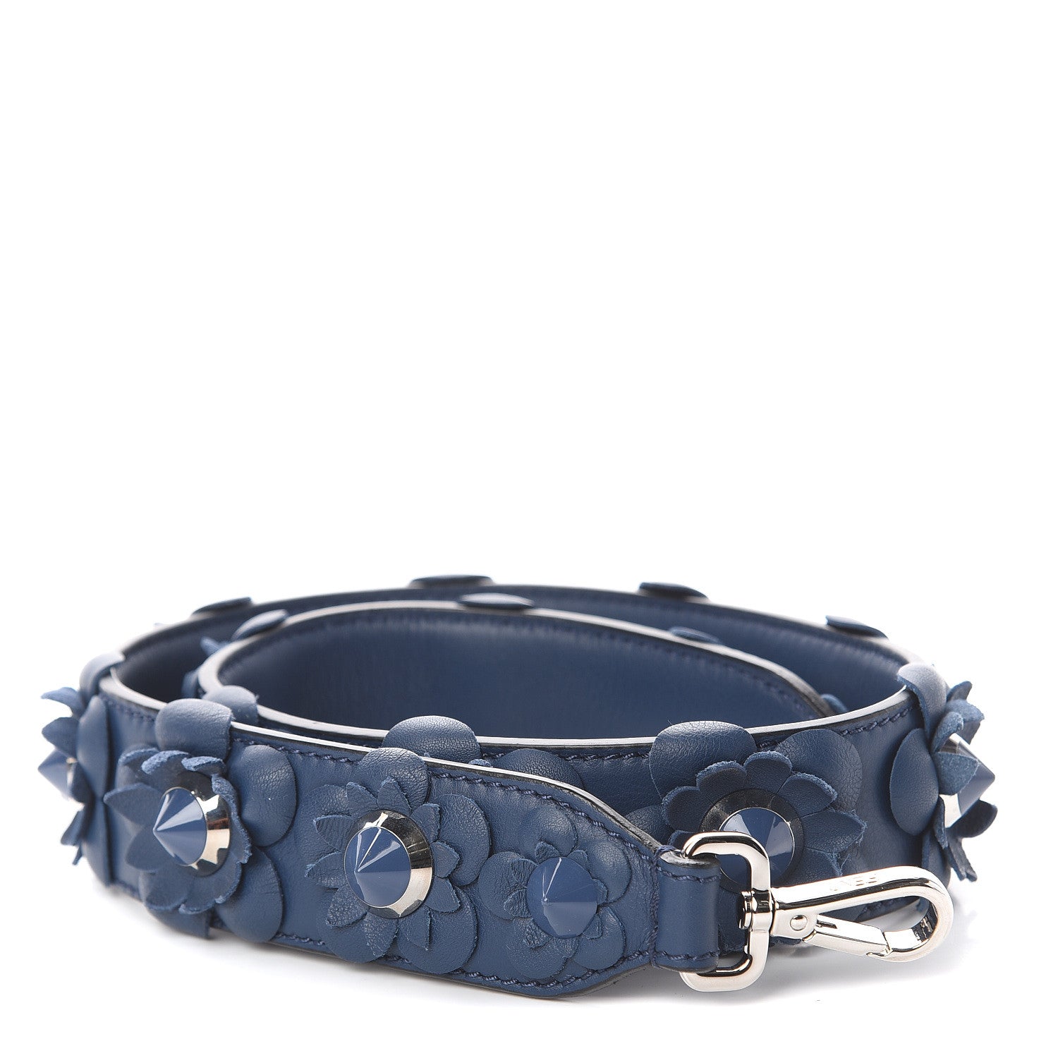 Fendi Vitello Dolce Flowerland Studded Strap You Blue 1 of 3