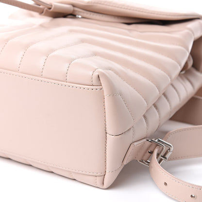 Saint Laurent Calfskin Y Quilted Monogram Small Loulou Backpack Marble Pink 10 of 11