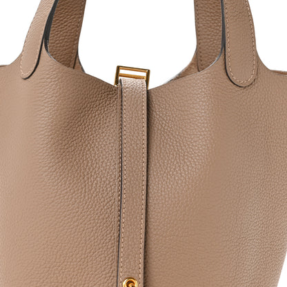 Hermes Taurillon Maurice Picotin Lock 18 PM Beige De Weimar 8 of 13
