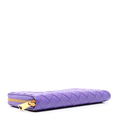 Bottega Veneta Nappa Intrecciato Zip Around Wallet Purple 4 of 8