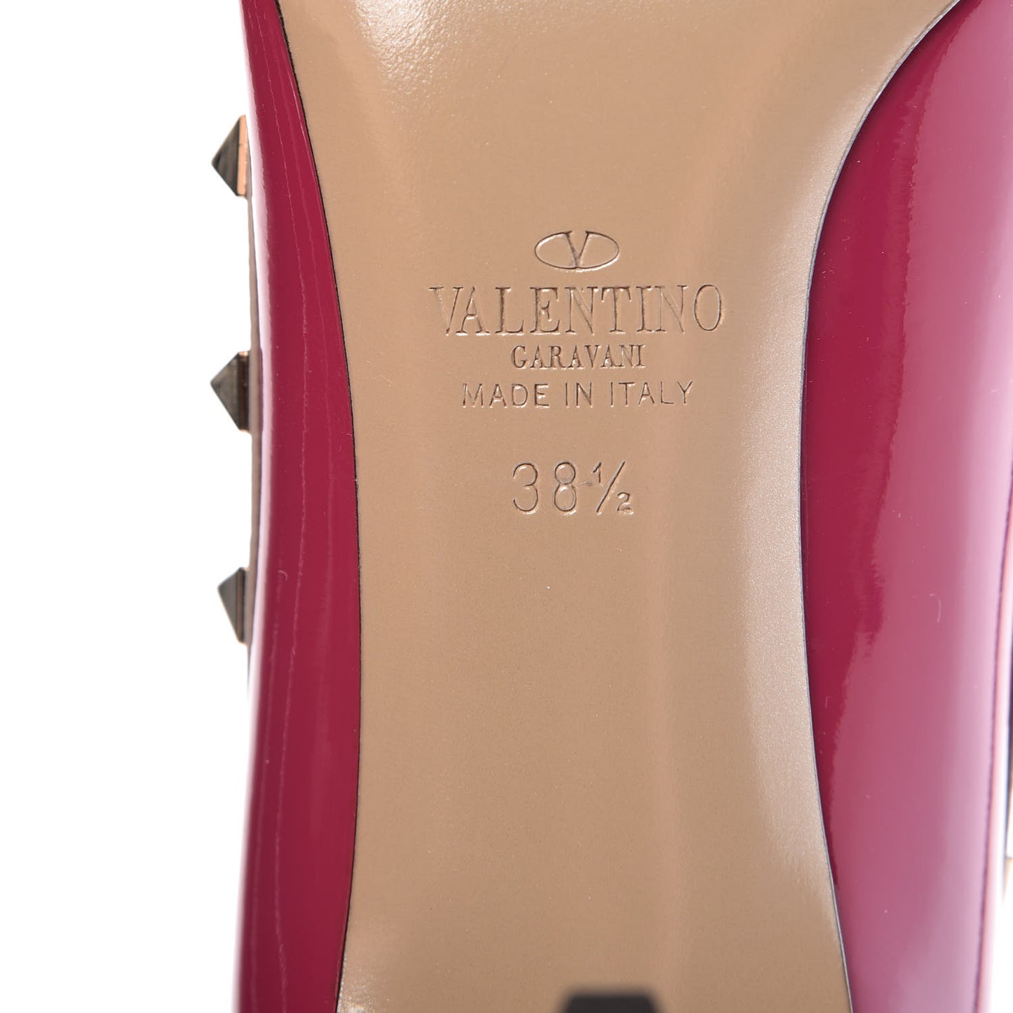 Patent Rockstud 85mm Pumps 38.5 Deep Cyclamin Poudre