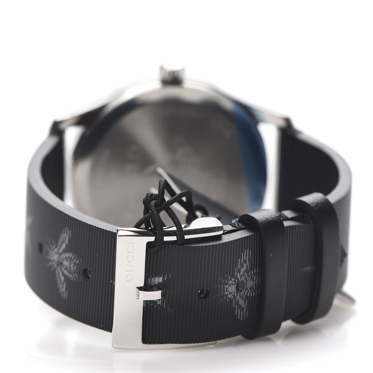 Gucci Stainless Steel Calfskin 38mm G-Timeless Bee Star Hologram Quartz Watch Black 4 of 6