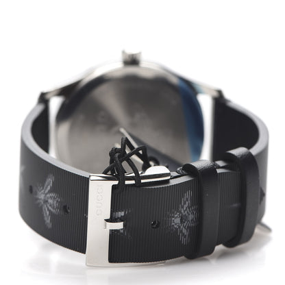 Gucci Stainless Steel Calfskin 38mm G-Timeless Bee Star Hologram Quartz Watch Black 4 of 6