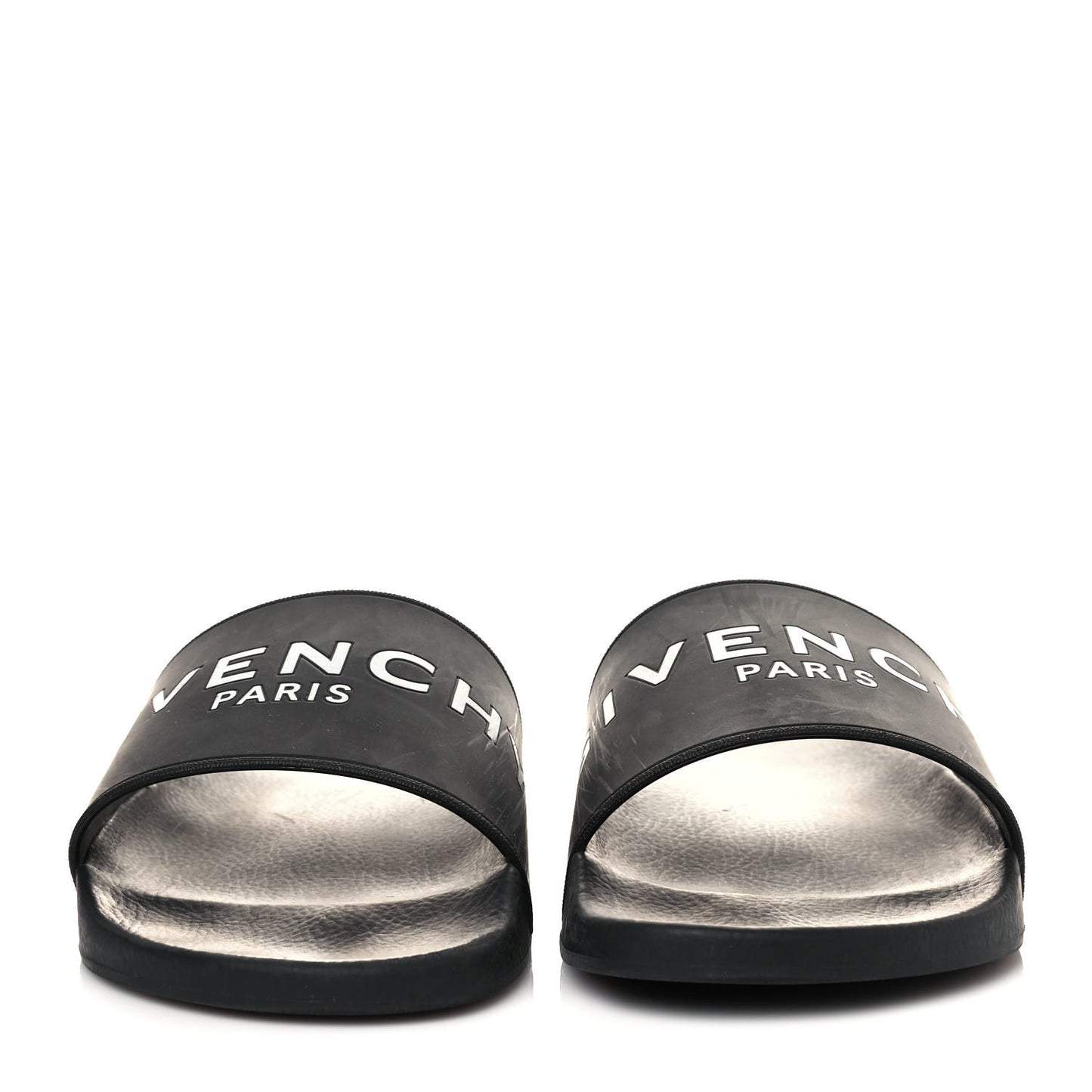 Rubber Logo Mens Pool Slide Sandals 44 Black