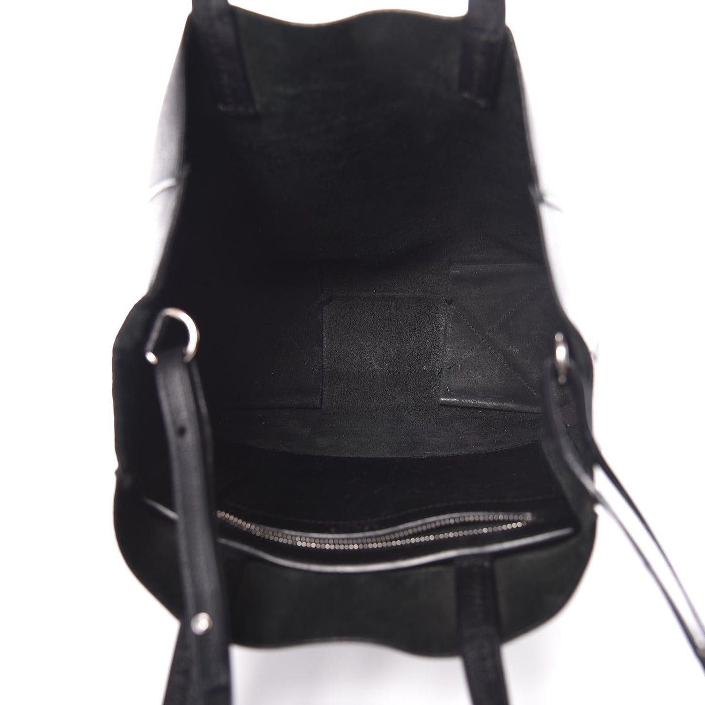 Grained Calfskin Small Vertical Cabas Black