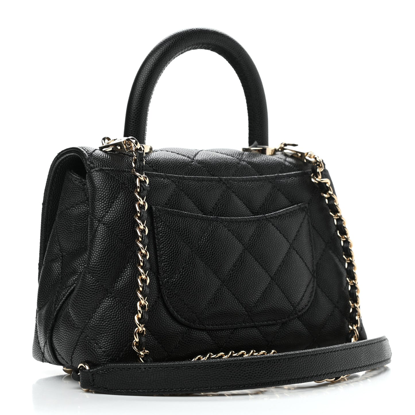 Caviar Quilted Extra Mini Coco Handle Flap Black