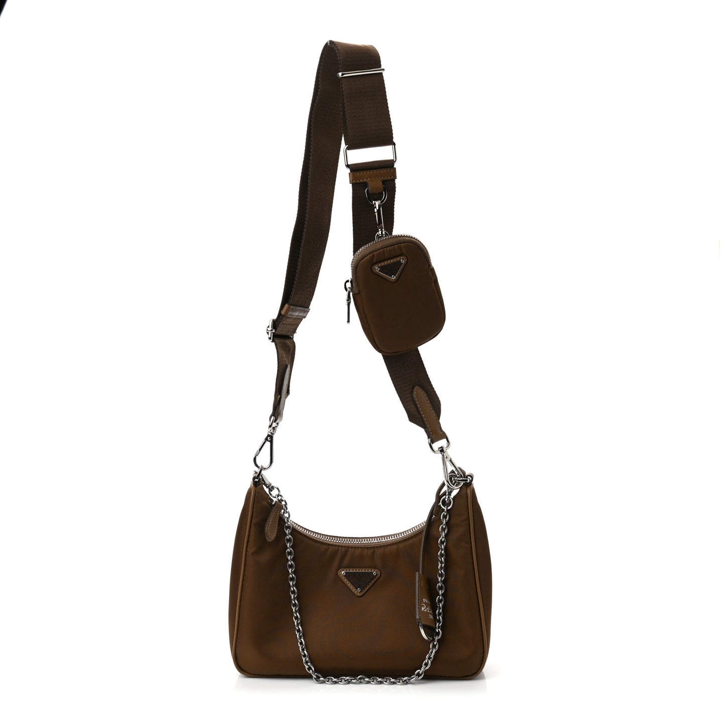 Tessuto Nylon Saffiano Re-Edition 2005 Shoulder Bag Cacao